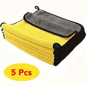 Resim 5 adet Çift Taraflı Mercan Kadife Araba Yıkama Havlusu - Ultra-Yumuşak, Tekrar Kullanılabilir Temizlik Bezleri Arabalar, Ev ve Mutfak, 2'si 1 Arada Mikrofiber Tasarımı, Elde Yıkanabilir, Ev Temizliği Gereklilikleri | Çizilmeye Karşı | Peluş Kumaş 
