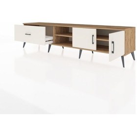 Resim Hyperion Tv Ünitesi 2 Raflı Tek Çekmeceli 2 Kapaklı 220x44x51 Çam-aytaşı Aytası/aytası - Atlas Çam 