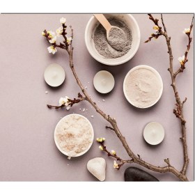 Resim Olinpa Cam Ocak Arkası Koruyucu | Çiçekli Dal 