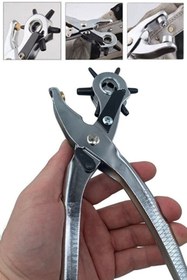 Resim Kenpool Ayarlanabilir Çelik Delik Zımbası Kemer Kayış Deri Delme Pensesi 6 Başlıklı 