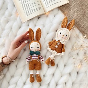 Resim Amigurumi Şapkalı Tavşan Oyuncak - Tarçın Erkek 