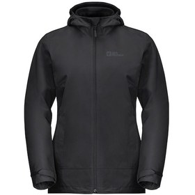Resim Jack Wolfskin Moonrise 3IN1 Kadın Su Geçirmez Outdoor Mont Siyah 
