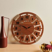 Resim Leva House Ahşap Duvar Saati - Kahverengi - 39 cm 