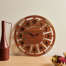 Resim Leva House Ahşap Duvar Saati - Kahverengi - 39 cm 