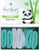 Resim Novibaby 3'lü Bambu Yenidoğan Bebek Çorabı I Minty I 0-6 ay "Karışık Renkli" 