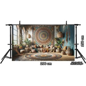 Resim Venspor Bohem Tarzı Mandala Desenli Arkaplan, 200x150cm, Fon, Duvar Örtüsü 