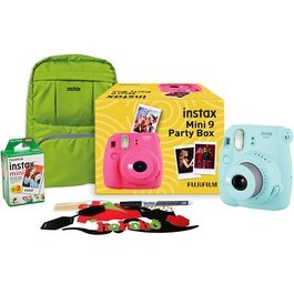 Resim Fujifilm Instax Mini 9 Party box, Ice Blue Instant Camera 