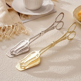 Resim Zarif, eski Orta Doğu tarzı salata maşaları, karmaşık oymalarla - Ekmek, pasta, biftek ve diğer hassas yiyecekleri servis etmek için mükemmel! 