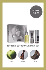Resim BOSS Bottled EDT 100 ml Parfüm + EDT 100 ml Duş Jeli + EDT 150 ml Deodorant Erkek Parfüm Seti 