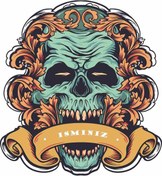 Resim UBGA GIFT Kişiye Özel Skull 25 Cm Özel Tasarım Motor Kask Araba Duvar Stıcker Çıkartma 