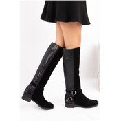 Resim Fox Shoes Siyah Yılan Süet Kadın Çizme E726203402 Siyah 