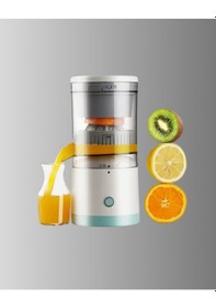 Resim Usb Şarjlı Mini Meyve Sıkacağı Çift Bıçaklı, Güvenlik Kilitli Çok Renkli 