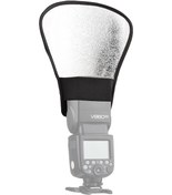 Resim Hangfox Flaş Reflektörü, Beyaz Ve Gümüş Yüzlü, Esnek Kayışlı Sabitleme, 19x20.5cm, Fotoğraf Işık Yönlendirici 