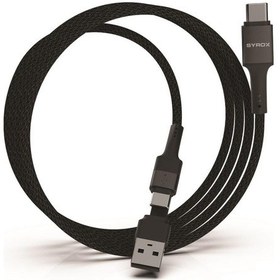 Resim Syrox C143 60w 2 İn 1 To Type-c Hasir Ultra Hızlı Şarj & Data Kablosu 