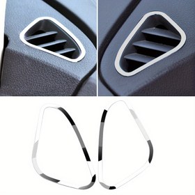 Resim Ford Focus 2 MK2 (2005-2016) için Paslanmaz Çelik Hava Kanalı Süs Çerçevesi - Estetik Çekiciliği Artırmak için Şık Tasarımlı Dekoratif Çıkış Kapağı 