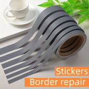 Resim Modern tarzı duvar çıkartmaları - Aynalı çerçeve için yapışkanlı PVC sınır onarım şeritleri, alçı çizgi süslemesi - Dayanıklı ve kolay uygulanabilir - Saf Gri - Çeşitli boyutlarda mevcut 