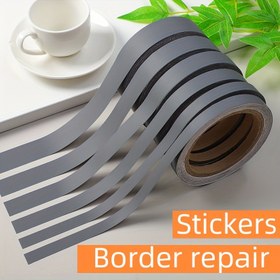 Resim Modern tarzı duvar çıkartmaları - Aynalı çerçeve için yapışkanlı PVC sınır onarım şeritleri, alçı çizgi süslemesi - Dayanıklı ve kolay uygulanabilir - Saf Gri - Çeşitli boyutlarda mevcut 