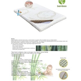 Resim Holmer Kids Natural Soft Bambu Park Yatak Yataığı - Oyun Parkı Yatağı - Beşik Yatağı 70 x 110 