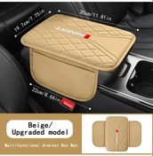 Resim Dashanshop Bej Pu Deri Kolçak Pedi Depo Cebi Konforlu Dirsek Desteği Çizilmeye Dayanıklı 