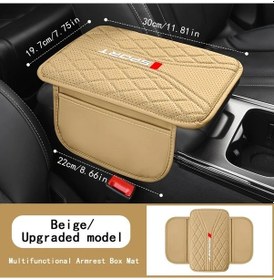 Resim Dashanshop Bej Pu Deri Kolçak Pedi Depo Cebi Konforlu Dirsek Desteği Çizilmeye Dayanıklı 