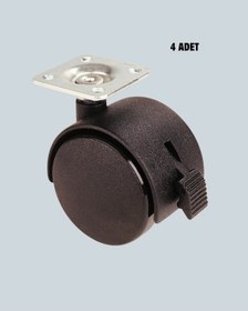 Resim Muratech Kilitli Mini Tekerlek Ayak 4 Cm 4 Lü Set Çok 