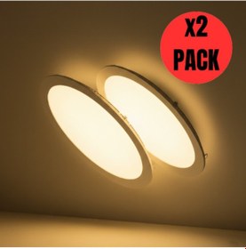 Resim Kdl400 Slim Led Panel 2'adet Spot Gömme 6w 510 Lümen - 3000k Sarı Işık 