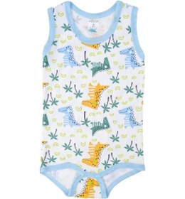 Resim Unisex Bebek Çocuk Raporlu Dinazor Baskılı Çıtçıtlı Zıbın Badi 001 