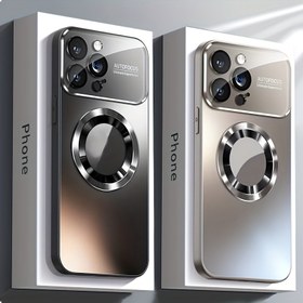 Resim Yeni Titanyum Deluxe Mat Kılıf iPhone 16 15 14 13 12 11 Pro Max 14 15 16Plus için Darbeye Dayanıklı Manyetik Kablosuz Şarj Telefon Kılıfı Cam Lens Koruma Kapaklı 