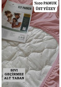 Resim Alez Takımı Sıvı Geçirmez 3 Parça %100 Pamuk Kapitoneli Pembe Tek Kişilik 