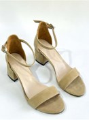 Resim bulutmod Ten Kadın Süet Tek Bant Klasik Topuklu Ayakkabı - Ten - 37 