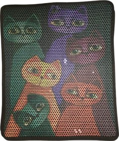 Resim Nanbell Büyük Elekli Çift Katlı Kedi Kumu Paspası 75x59 Cm Desenli No:12 