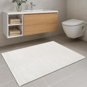 Resim Krem Banyo Paspası | Peluş Kaymaz Taban | Yumuşak Doku | Makinede Yıkanabilir | 4 Ölçü (80x150 cm) 