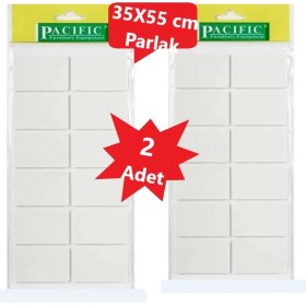Resim Pasific Zemin Koruyucu 35X55 mm Parlak Beyaz EVA Keçe, Ses ve Çizik Önleyici Siyah Mobilya Keçesi 2 Adet 