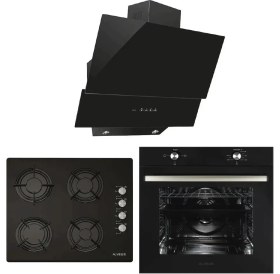 Resim Alveus Chıef 604 Siyah 3'lü Ankastre Set MOD3000-GLS640-MFA604 