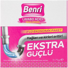 Resim Benri Granül Lavabo Açıcı 3 x 75 gr - Gratis 