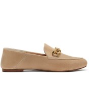 Resim Women's Beige Suede Leather Masculine Loafer Derimod