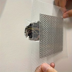 Resim 5.08/10.16/15.24/20.32 cm Duvar Tamir Yamaçları, Duvar Tamir Araçları, Duvar ve Tavan Deliklerini Düzeltmek İçin Kendinden Yapışkanlı Fiber Ağı, Tavan ve Duvar Çatlaklarını Güvence Altına Alan, Kolay Kurulum. 