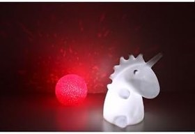 Resim Tek Boynuzlu Unicorn ve Kırmızı Yansımalı Küre Gece Lambası 