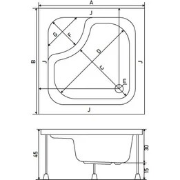 Resim Mına Kare Mini Küvet 90*90 