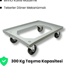 Resim Alpbx Profesyonel Gri Taşıma Arabası 300 kg | 60X40 cm | Döner Tekerli Mekanizma 