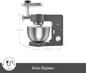 Resim KARACA Multichef Ultra 2000W 7 Litre Stand Mikser Mutfak Şefi Anthracite (Kıyma Çekme/Sucuk-Sosis/İçli Köfte Aparatlı) 