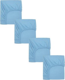Resim 4 Adet Pamuklu Ve Lastikli 60 X 120 Cm Penye Bebek Çarşaf-mavi 