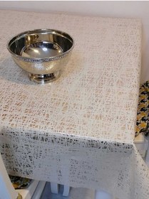 Resim İthal Pvc Muşamba - Desenli Silinebilir Masa Örtüsü 11lace011 Krem 
