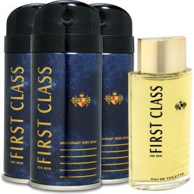 Resim First Class Erkek Edt Parfüm 100 Ml + Erkek Deodorant 3x150 Ml 