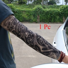 Resim 1 Adet Unisex Kafatası Desenli Takma Kol Kılıfı, Soğutucu Spor Koşu Güneş Koruma Balıkçılık Bisiklet Kolu Kapağı - Dövmeleri Gizlemek İçin Erkekler ve Kadınlar 