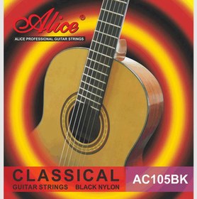 Resim Alice AC105BK-H Klasik Gitar Tel Seti - Siyah Naylon (Tasarım Seri - Hard Tension) | Siyah Naylon Tizler, Sıcak ve Dolgun Tını, Kararmaya Karşı Dayanıklı | Ölçü: 4/4 Klasik Gitarlar İçin (6'lı Tam Takım Set) 