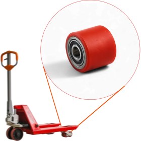 Resim 70X60X20 mm Transpalet Tekeri Rpr Rulmanlı Bilyalı Kırmızı Tekerlek Palet Taşıma Arabası Tekeri 