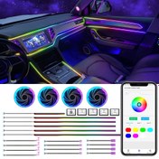 Resim WRWD RGB Senfoni LED Araç Ambiyans Işıkları, 12V Evrensel İç Mekan Dekorasyonu, Birden Fazla Mod, Uygulama Kontrolü, Suya Dayanıklı Değil, Sabit Bağlantı, Pil Gerektirmez 
