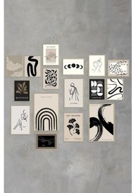 Resim Notpa 16 Parça Tablo Duvar Seti 2 Adet 21x30 14 Adet 13x17 Boho Sanat, Soyut Posterler 17 Cm 8692016027113 