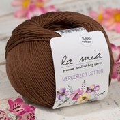Resim La Mia Mercerized Cotton Koyu Kahverengi El Örgü İpi - 228 - 33579 